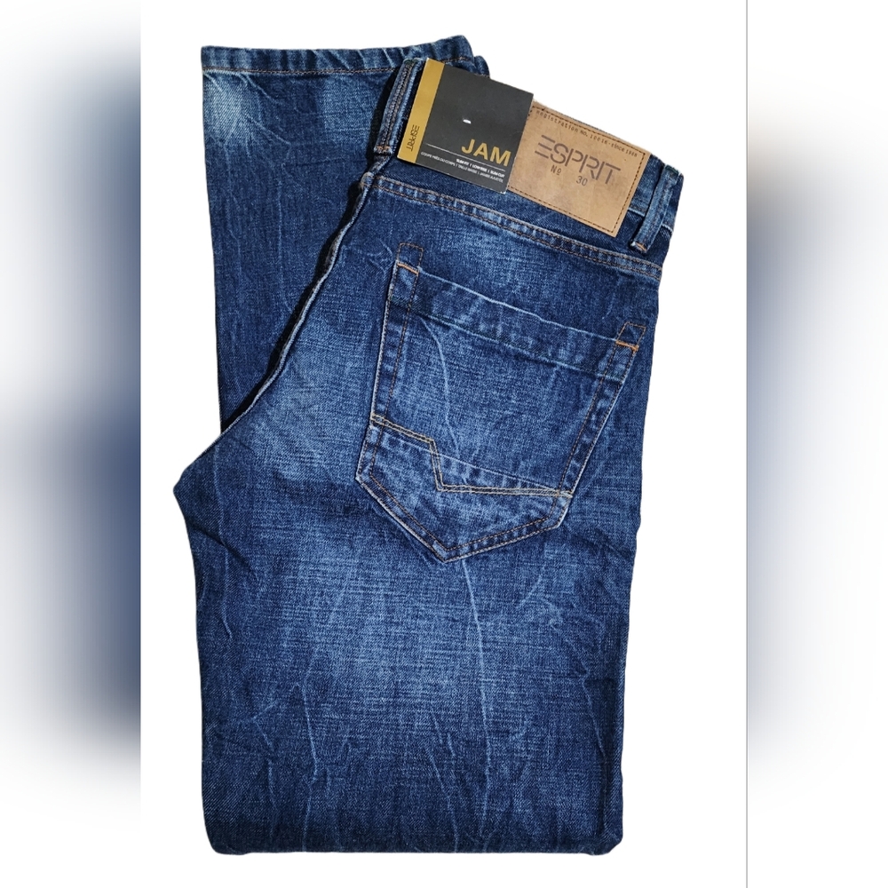 Esprit Blue Classic Denim Jeans with Faded Whiskering